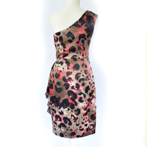 LONDON TIMES Animal Print One-Shoulder Dress - Picture 3 of 6
